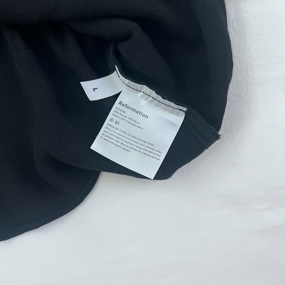 Reformation Black crowl neck top with tie Straps - Picture 4 of 4